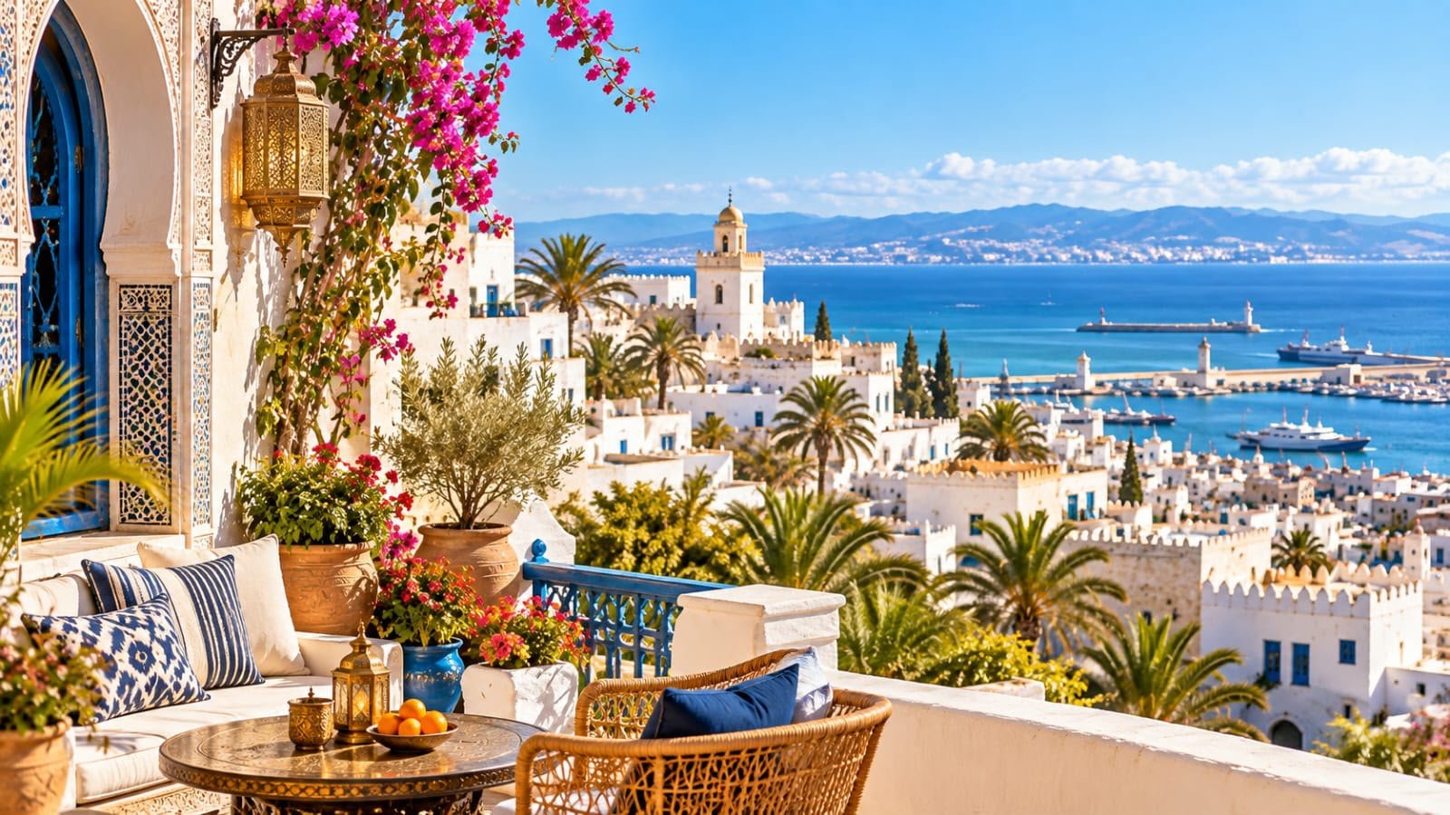Tangier's historic Kasbah and Medina overlooking the Strait of Gibraltar